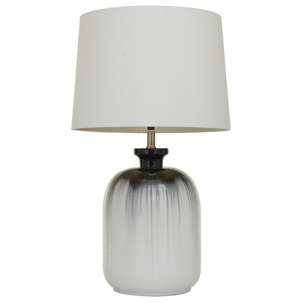 Maple and Jade Glass Rounded Cylinder Table Lamp in White and Black Ombre, , large