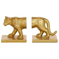 Maple and Jade 5in Glam Metal Bookends in Gold