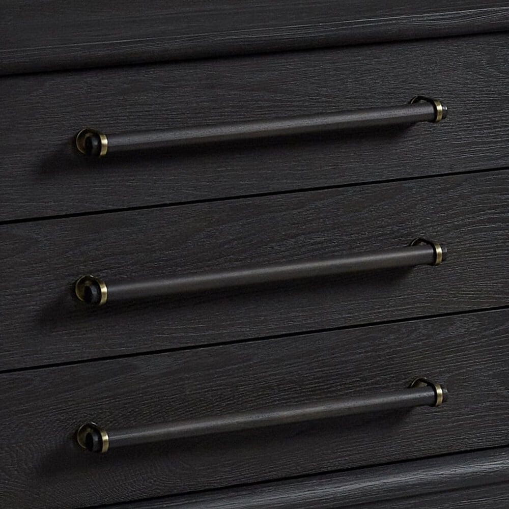 Sterling Timber Elure Queen Waterfall Panel Bed with 2 Nightstands in Peppercorn, , large