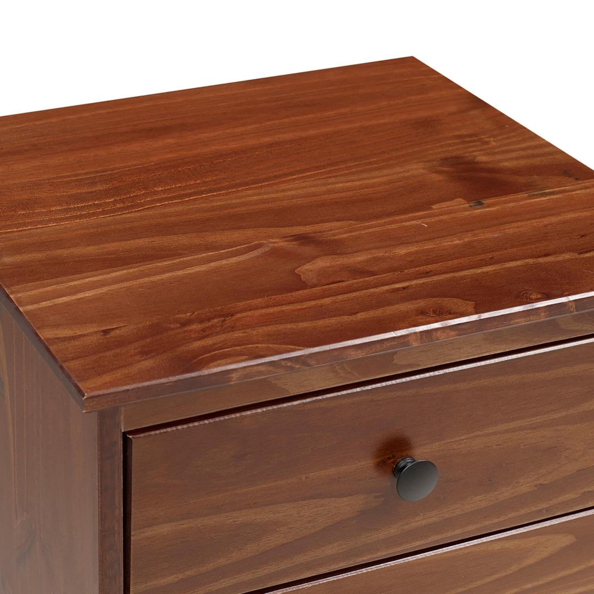 Walker Edison 3 Drawer Nightstand in Walnut NFM