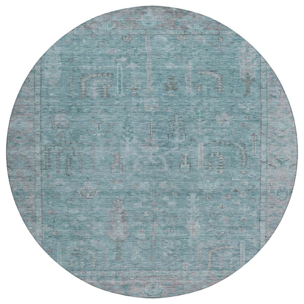 Dalyn Rug Company Solace SL11 8" Round Aqua Area Rug, , large