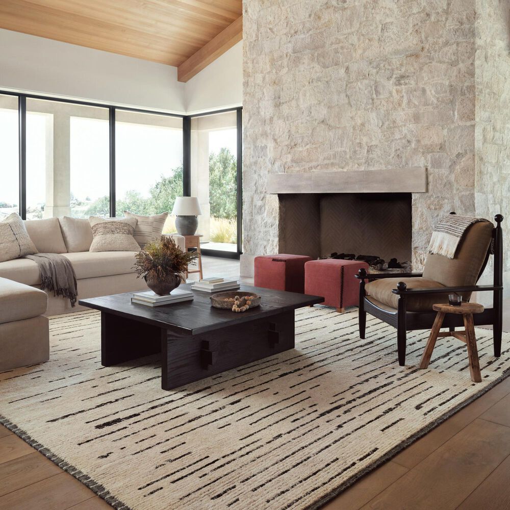 Amber Lewis x Loloi Briyana 4&#39; x 6&#39; Natural and Black Area Rug, , large