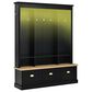 HOMLUX 9-Hook Hall Tree with 3-Cabinet in Black and Natural, , large