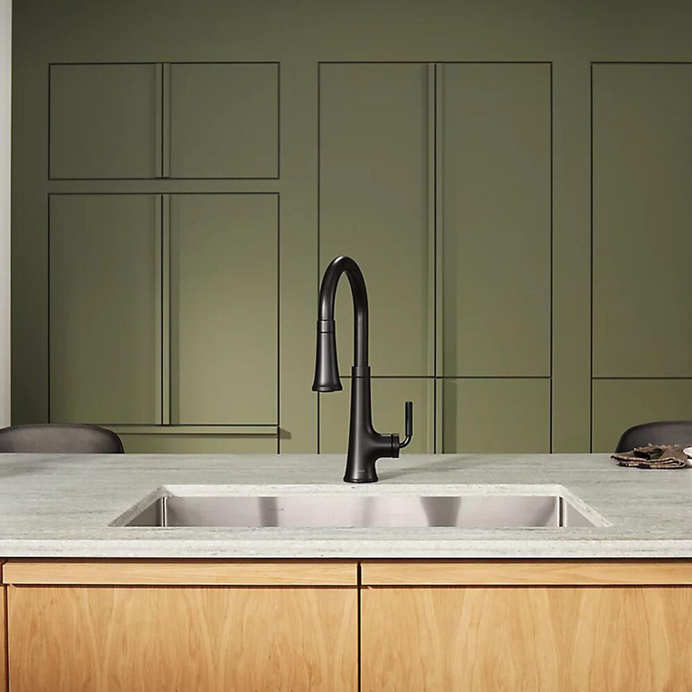 Kohler Tone Pull Down Kitchen Faucet in Matte Black, , large