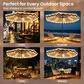 HOMLUX 10" Patio Umbrella with Lights in White, , large