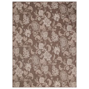 Nourison Garden Oasis Floral Mocha 8" x 10" Indoor/Outdoor Area Rug, , large