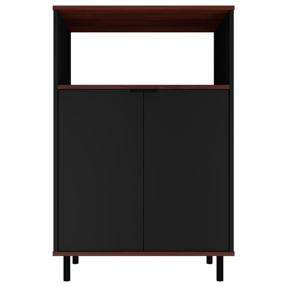 Dayton Mosholu 3-Shelf Accent Cabinet in Black/Nut Brown, , large