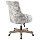 Linon Home Decor Sinclair Office Chair with Floral Gray Cushion in Grey Wash, , large