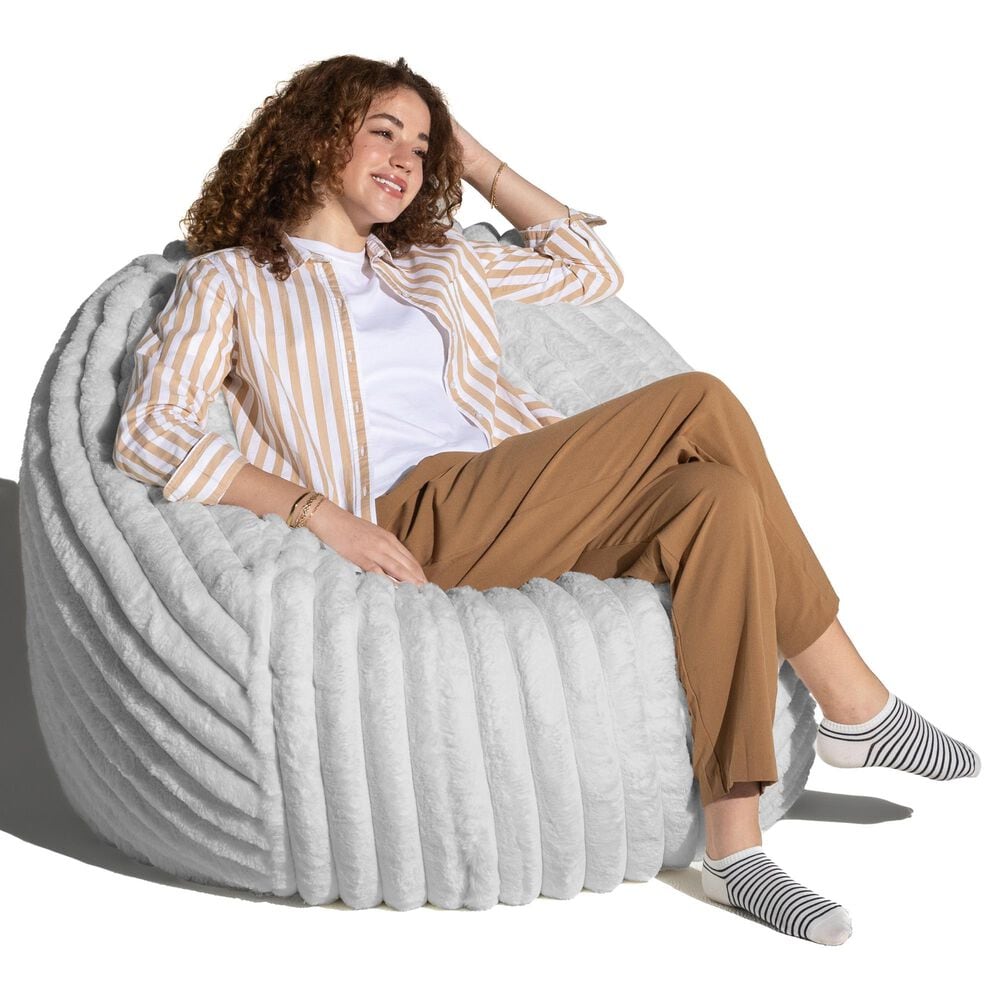 Jaxx Saxx 4&#39; Plush Bean Bag Chair in Grey, , large