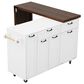 HOMLUX 102" Kitchen Island with Extendable Dining Table in White, , large