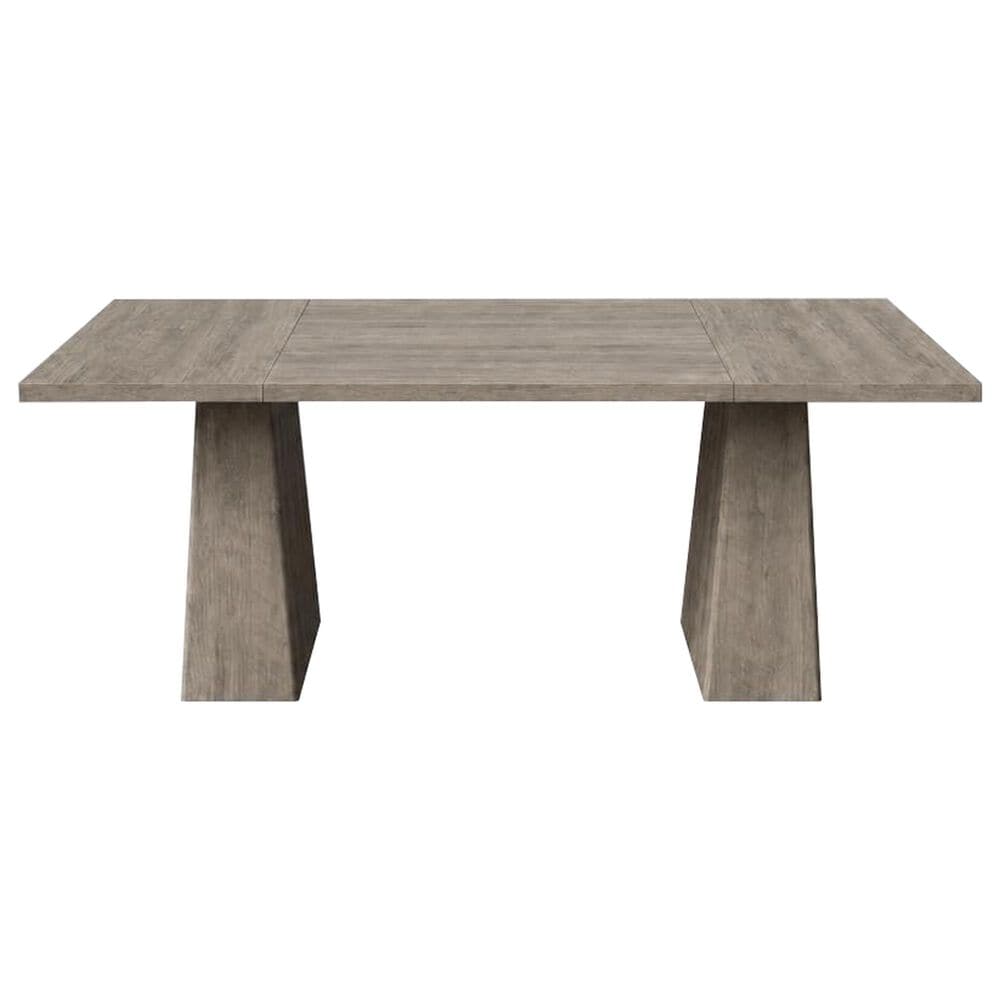 GARVEE 71" Rectangular Dining Table with Double Pedestal Base in Gray - Table Only, , large