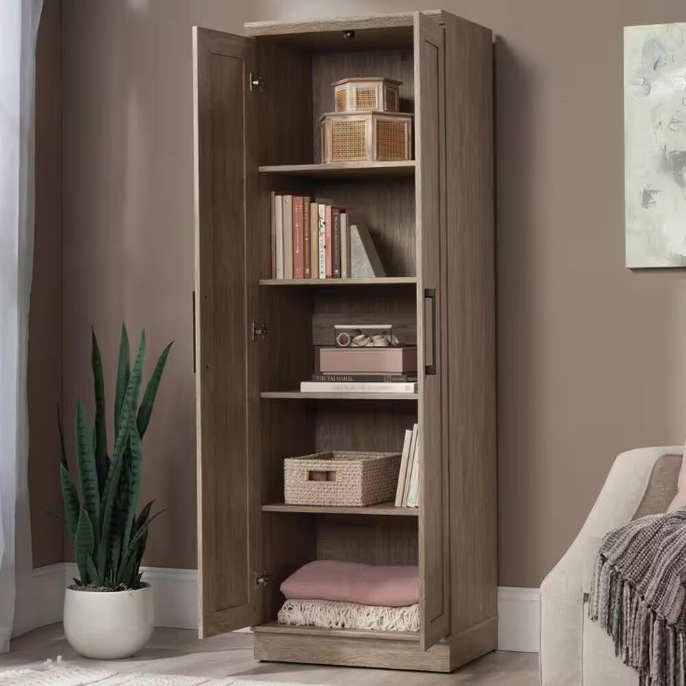 Sauder Home Storage Cabinet in Brushed Oak, , large