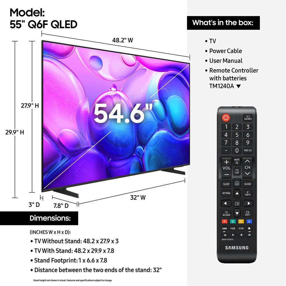 Samsung 55&quot; Class Q6F QLED 4K HDR in Titan Gray - Smart TV, , large