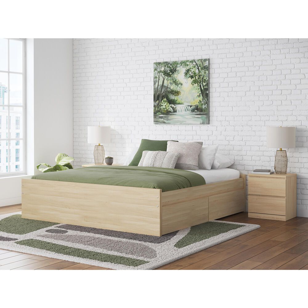 Ashley Onita King Platform Bed with 2 Side Storage in Natural, , large