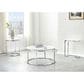 Crystal City Echo Chairside C Table in White Marble and Chrome, , large