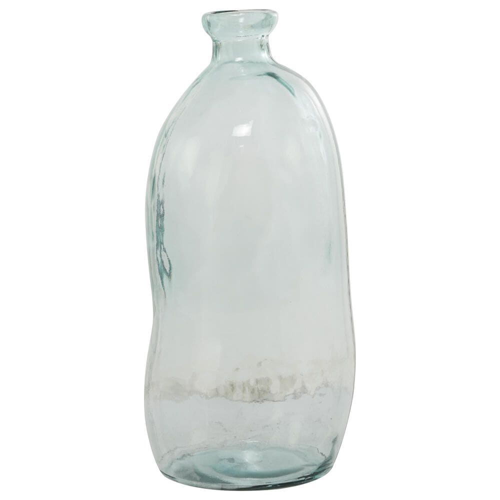 Maple and Jade Spanish Bottle Neck Abstract Decorative Vase in Tinted Light Blue, , large