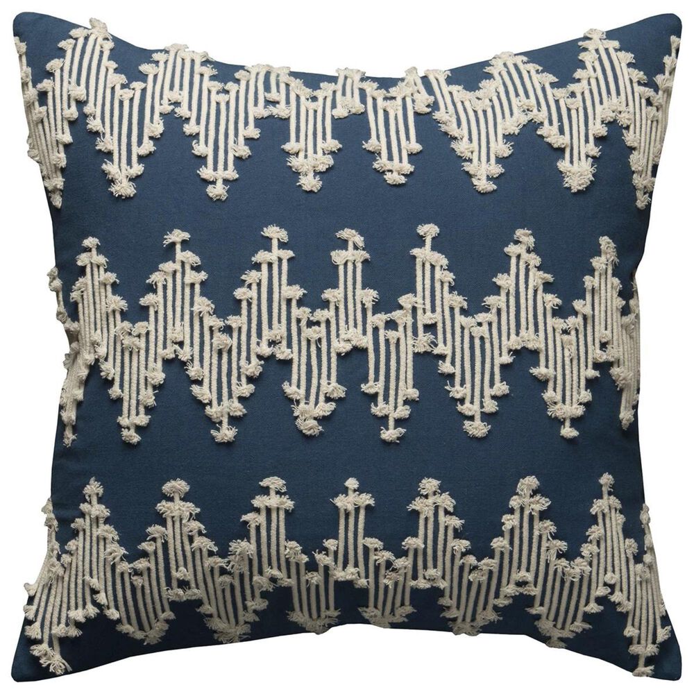 Rizzy Home 20" x 20" Pillow Cover in Blue and Ivory, , large