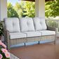 HOMLUX Outdoor Wicker Conversation Sofa in Gray, , large
