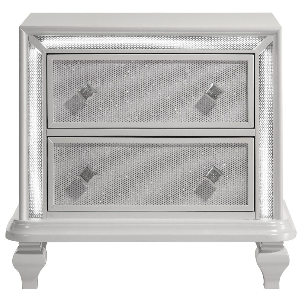 New Heritage Design Stardust 2-Drawer Nightstand in White, , large