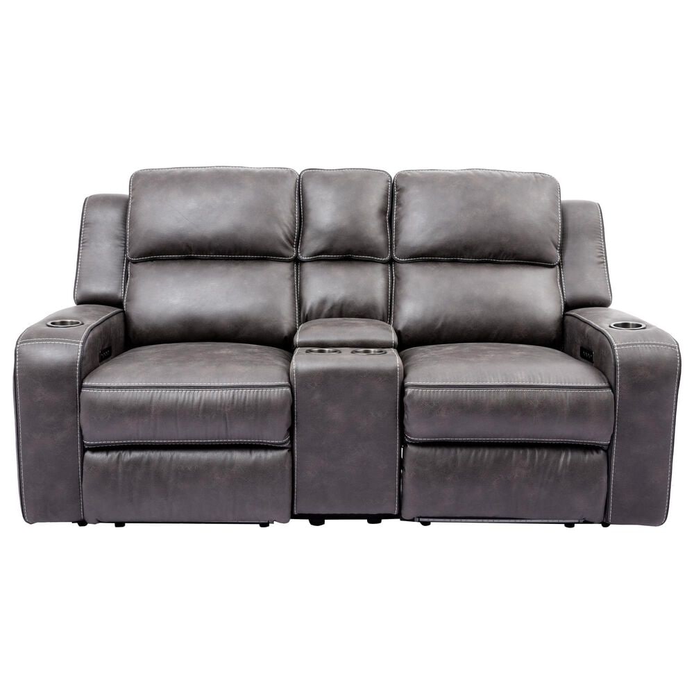 Oxford Furniture 2-Piece Power Reclining Living Room Set in Cowboy Granite, , large