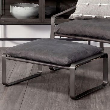 Mercana Hornet II Ottoman in Antique Ebony Leather, , large