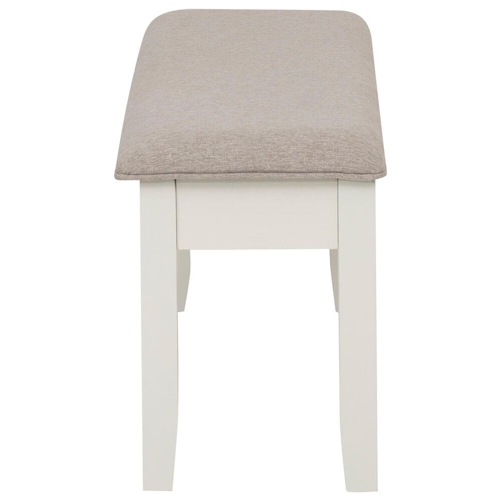 Linon Home Decor Jane Storage Bench with Light Grey Cushion in Vanilla White, , large