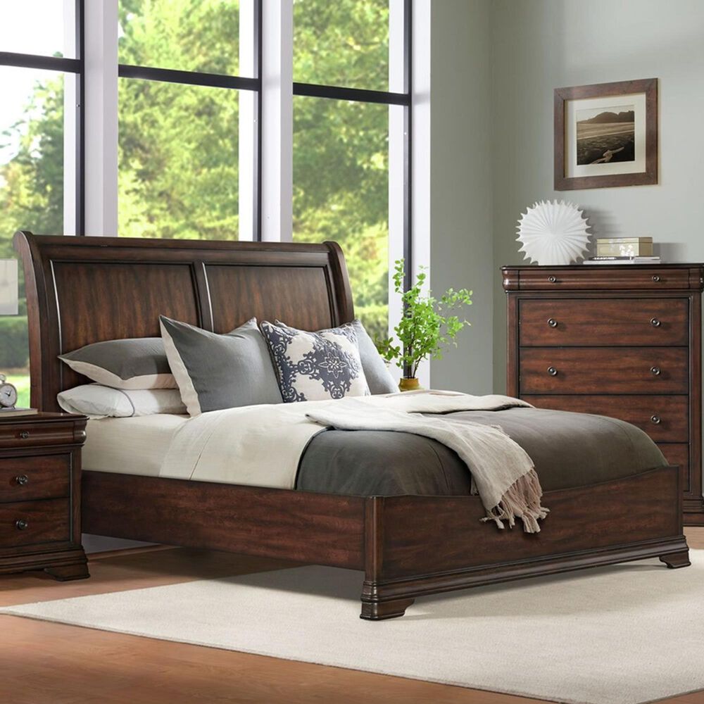 Mayberry Hill Phillipe Queen Sleigh Bed in Cherry, , large