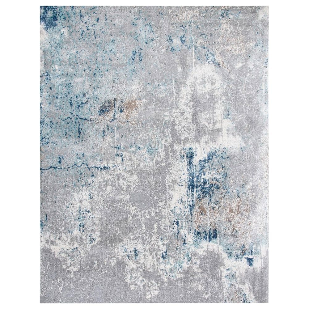 Safavieh Aston 8" x 10" Grey and Blue Area Rug, , large