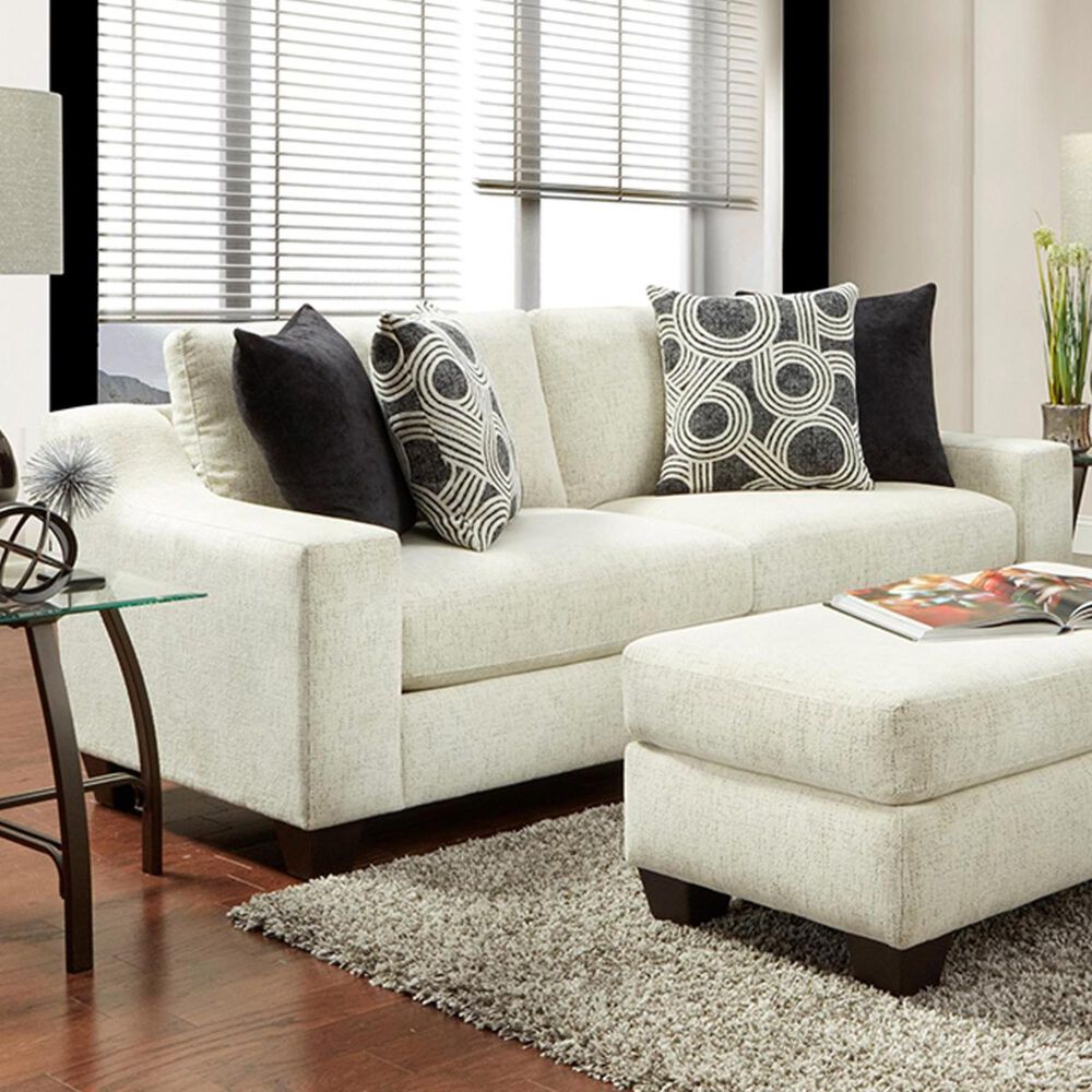 Inspirations Tempe Loveseat with Black Backing in Cream, , large