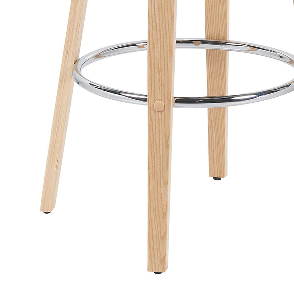 Armen Living Shelly Swivel Bar Height Stool in Oak, , large