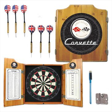Timberlake Officially Licensed Corvette C1 Logo Dart Cabinet Set in Light Wood, , large