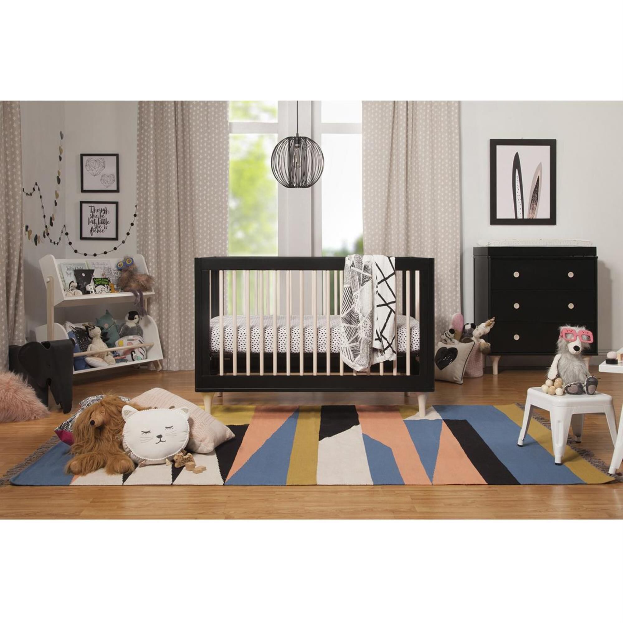 Babyletto Lolly 3 in 1 Convertible Crib with Kit in Black and Washed Natural Shop NFM