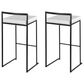 Lumisource Fuji Stackable Barstool with White Faux Leather Cushion in Black (Set of 2), , large