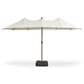 HOMLUX 15" Double-Sided Outdoor Market Umbrella with Sandbag Base and RGB LED Lights in White, , large