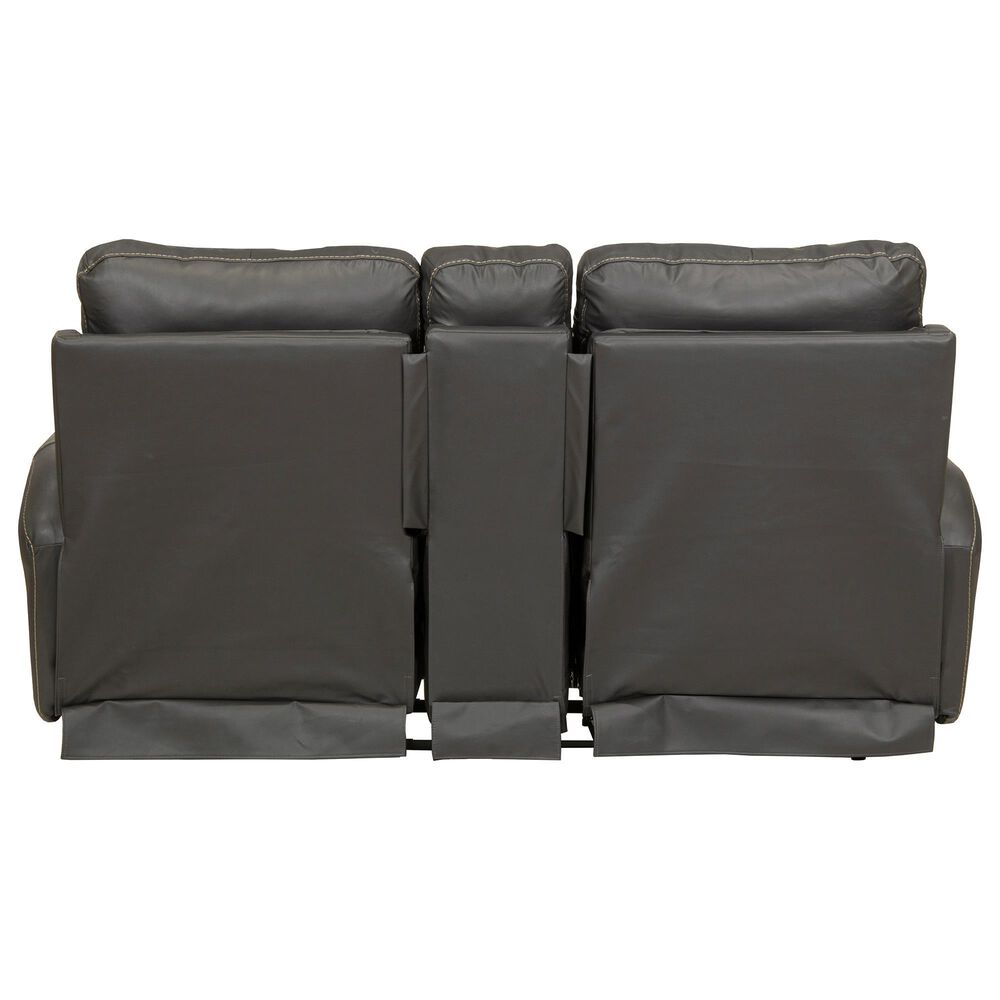 Catnapper Fredda Power Reclining Console Loveseat with Power Headrest in Anthracite, , large
