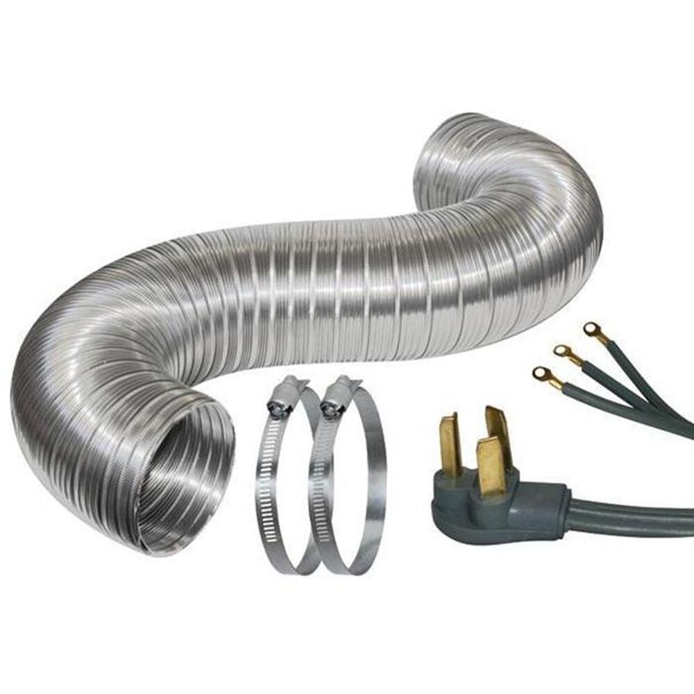 Electric Dryer Duct Kit with 3-Wire 30-Amp 6ft Cord, , large
