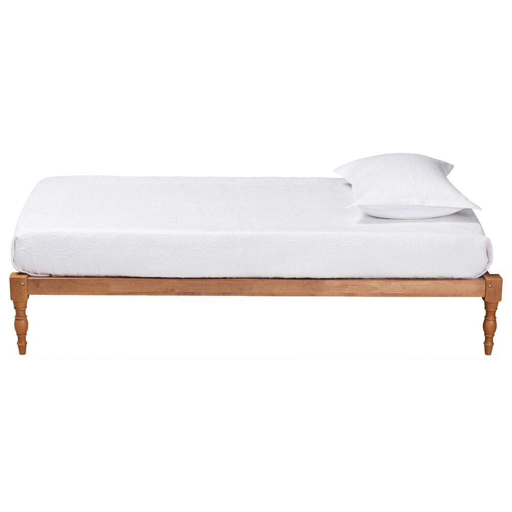 Baxton Studio Iseline Twin Platform Bed Frame in Walnut Brown, , large