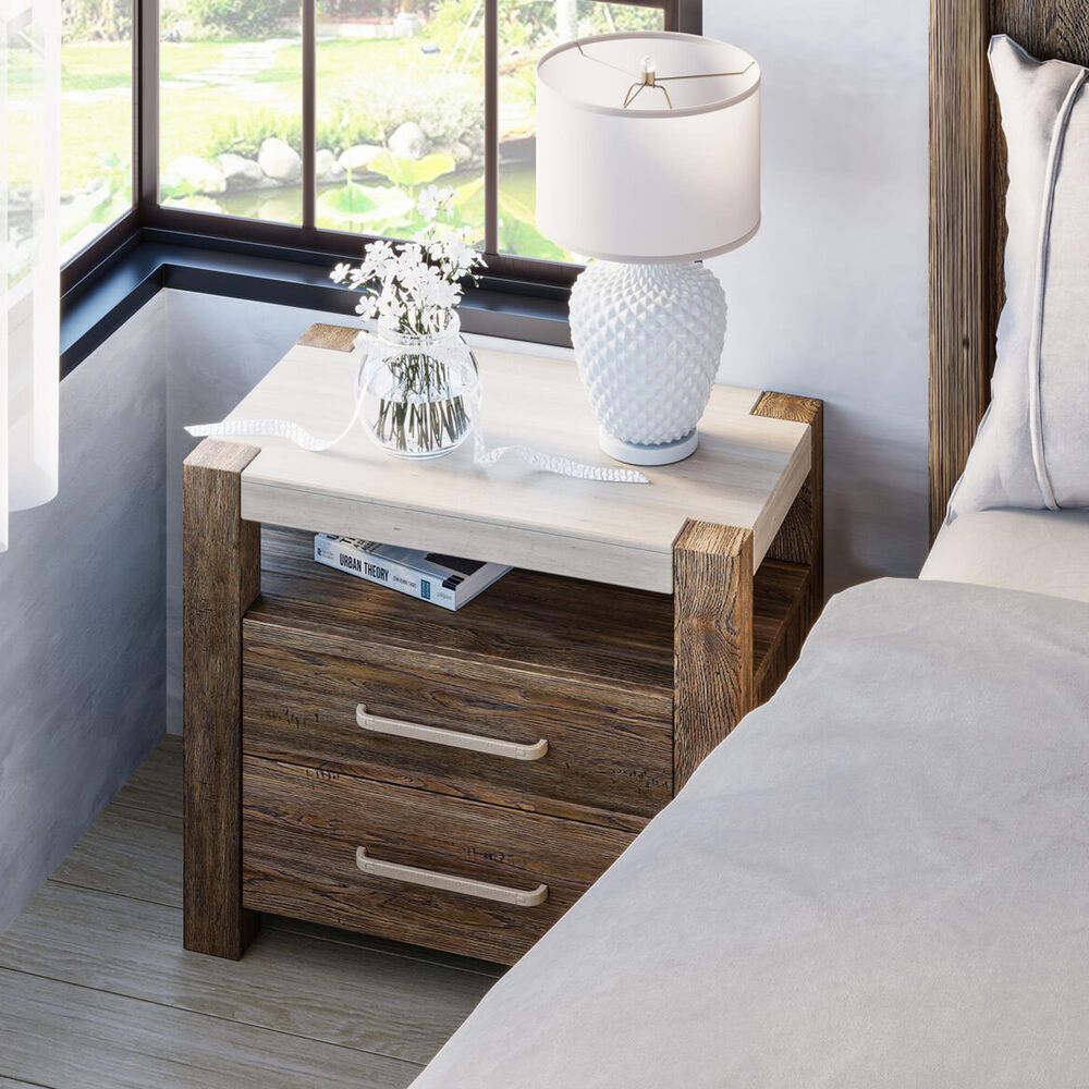 Vantage Stockyard Bedside Chest in Smoaked Brown, , large
