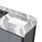 Lexora Home Zilara 84" Double Bathroom Vanity in Black and Grey with 11 cm Castle Grey Marble Top and Rectangular Sinks, , large