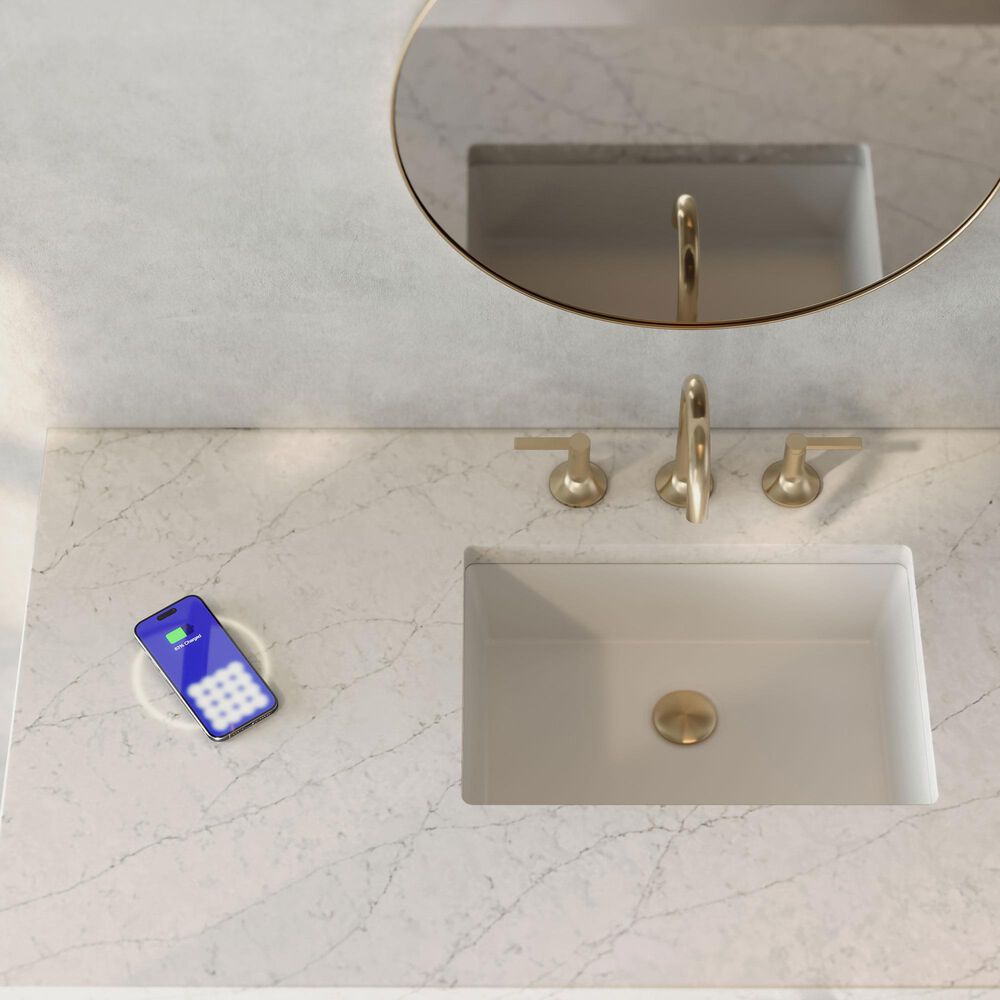 James Martin Vanities Solene 48" Single Bathroom Vanity in Seaside Oak with 3 cm Eternal Jasmine Pearl Quartz Top, Rectangular Sink and FreePower Wireless Charger, , large