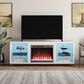 DHP Lumina 65" TV Stand with Electric Fireplace in Plaster, , large