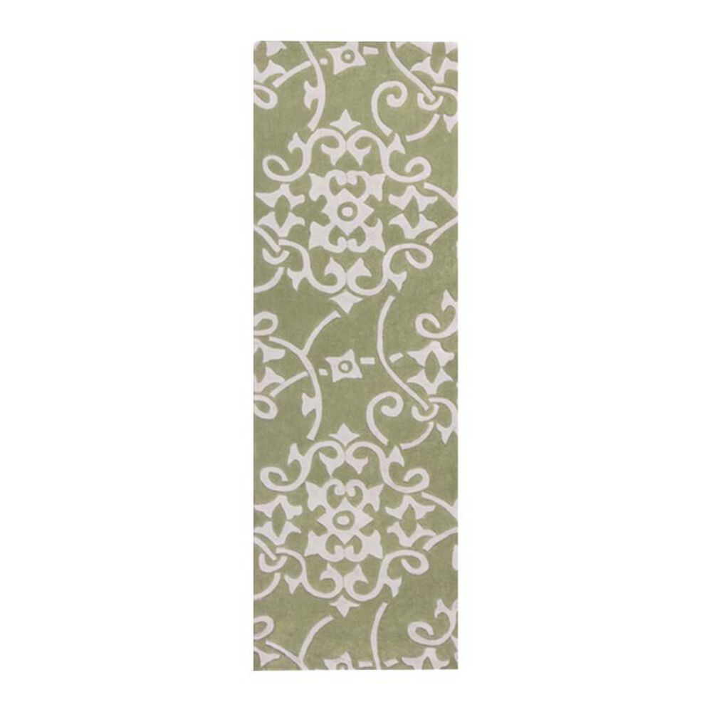 Surya Cosmopolitan COS-9047 2'6" x 8' Green and Gray Runner, , large