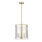 Golden Lighting Aenon 3-Light Brushed Champagne Bronze and Hammered Water Glass Linear Pendant Light, , large