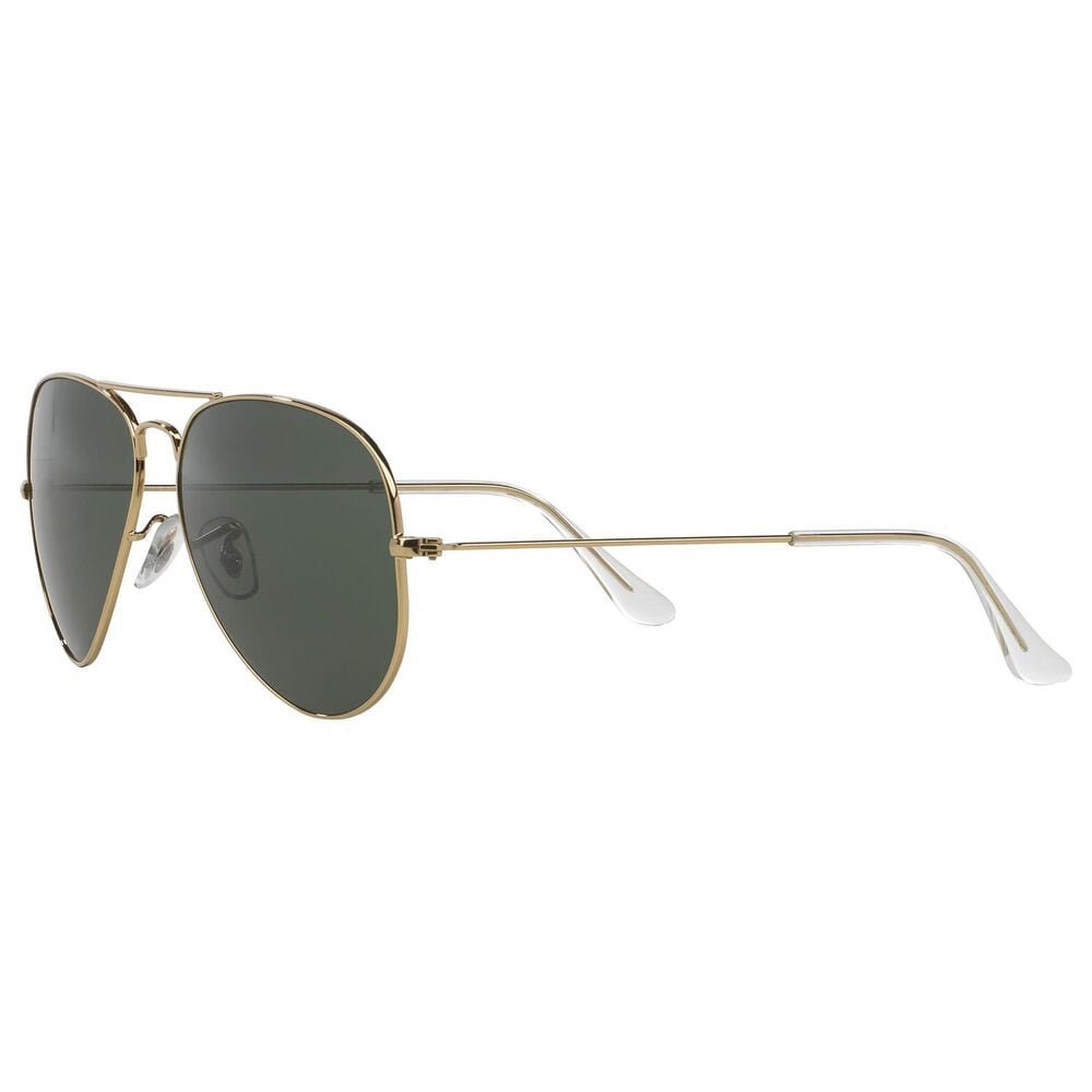 Rayban Glasses Aviator Classic Sunglasses with G-15 Green Lenses in Polished Arista Gold, , large