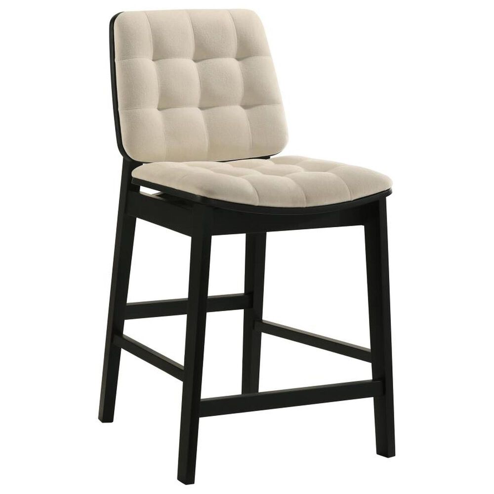 Coaster Redbridge Counter Stool with Cream Cushion in Black, , large
