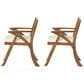 Hearth and Haven Hermosa Outdoor Dining Chair with Cushion in Teak (Set of 2), , large