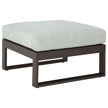 Ashley Beachloft Patio Ottoman with Gray Cushion in Black, , large