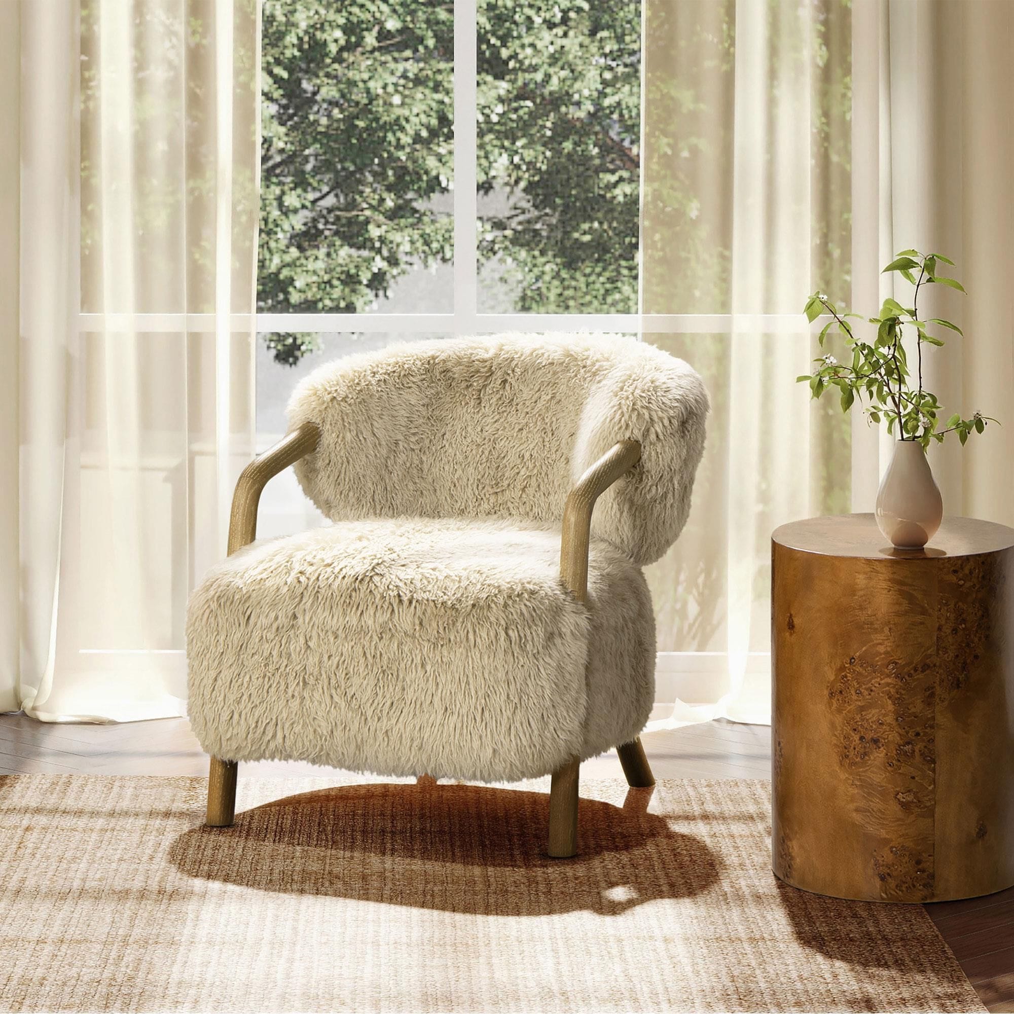 Jennifer Taylor Home Becker Accent Arm Chair in Taupe Beige