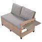 HOMLUX 5-Piece Outdoor Conversation Set with 2 Extendable Side Tables and Brown Rattan in Light Gray, , large