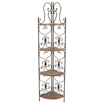 Maple and Jade 66" Bakers Rack in Brown and Black, , large